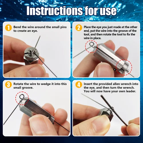 Imagen 2 del producto Herramienta de Pesca Aventik Twist para Hacer Líderes de Pesca, Herramienta de Acero Inoxidable para Trenzar Hilo de Alambre de una Sola Hebra, Herramienta para Hacer Aparejos de Pesca