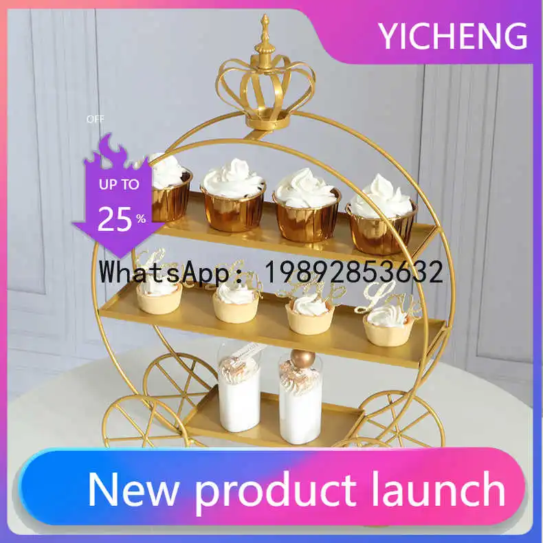 

Hys dessert table display stand pumpkin cart wedding decoration afternoon tea double layer cake stand