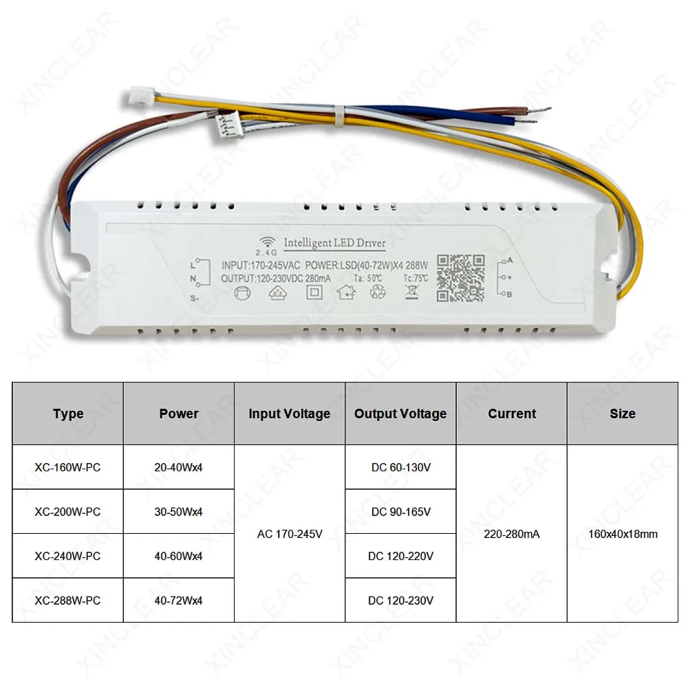 Imagem -02 - Driver de Led 2.4g Controle Remoto Mais Iluminação de Controle por Aplicativo 160w 200w 240w 360w Tira de Luz Suave de Duas Cores e Lustre Transformador Diy