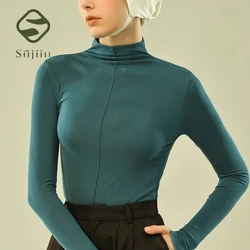 SUJIIN Ultra Soft Thermal Underwear Women Turtleneck Long Sleeve T-Shirt Thin Warm Undershirt Tops Winter Women's Clothing WC035