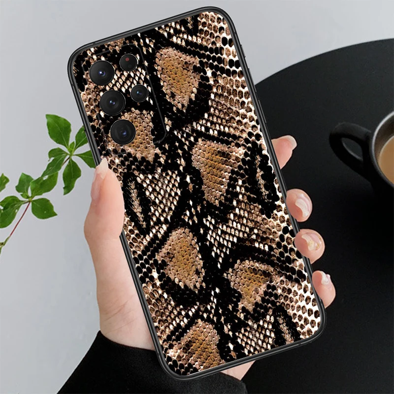 بيثون جلد الثعبان قضية الهاتف لسامسونج S25 S24 S23 S22 S21 S20 الترا S20 S22 S21 S23 S20 FE S24 زائد #4