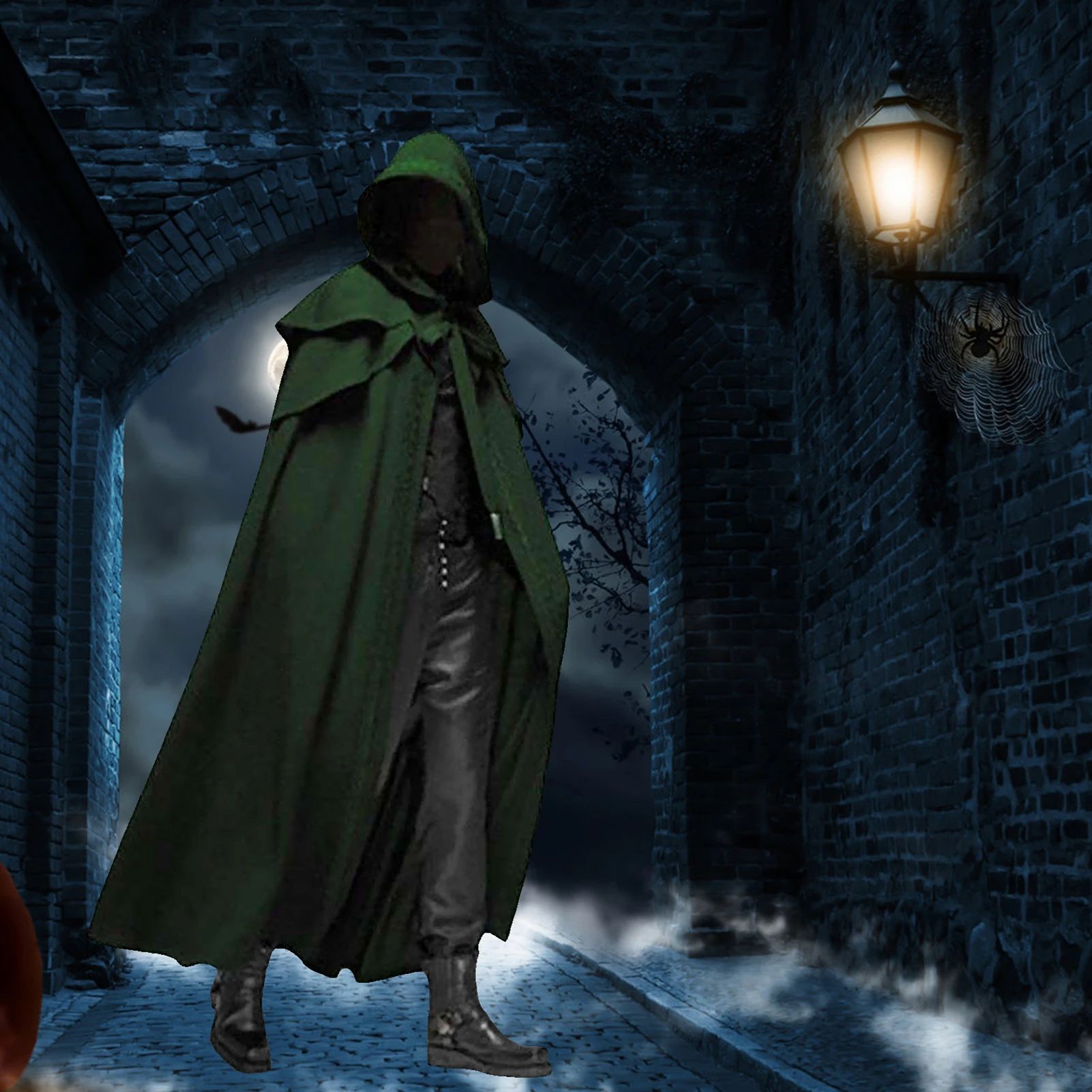 

Halloween Hooded Cloak Unisex Men Women Cape Solid Long Cloak Role Cosplay Costumes Outwear Medieval Gothic Cape Halloween