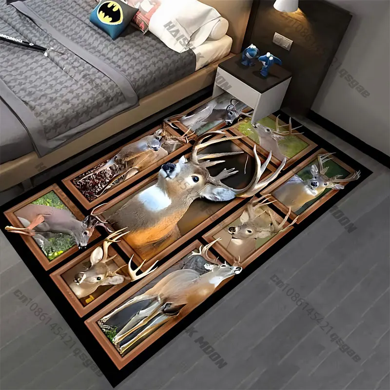 Deer portraits antlers nature showcase carpet Yoga living room room decor children's crawling mat doormat area rug - view 2
