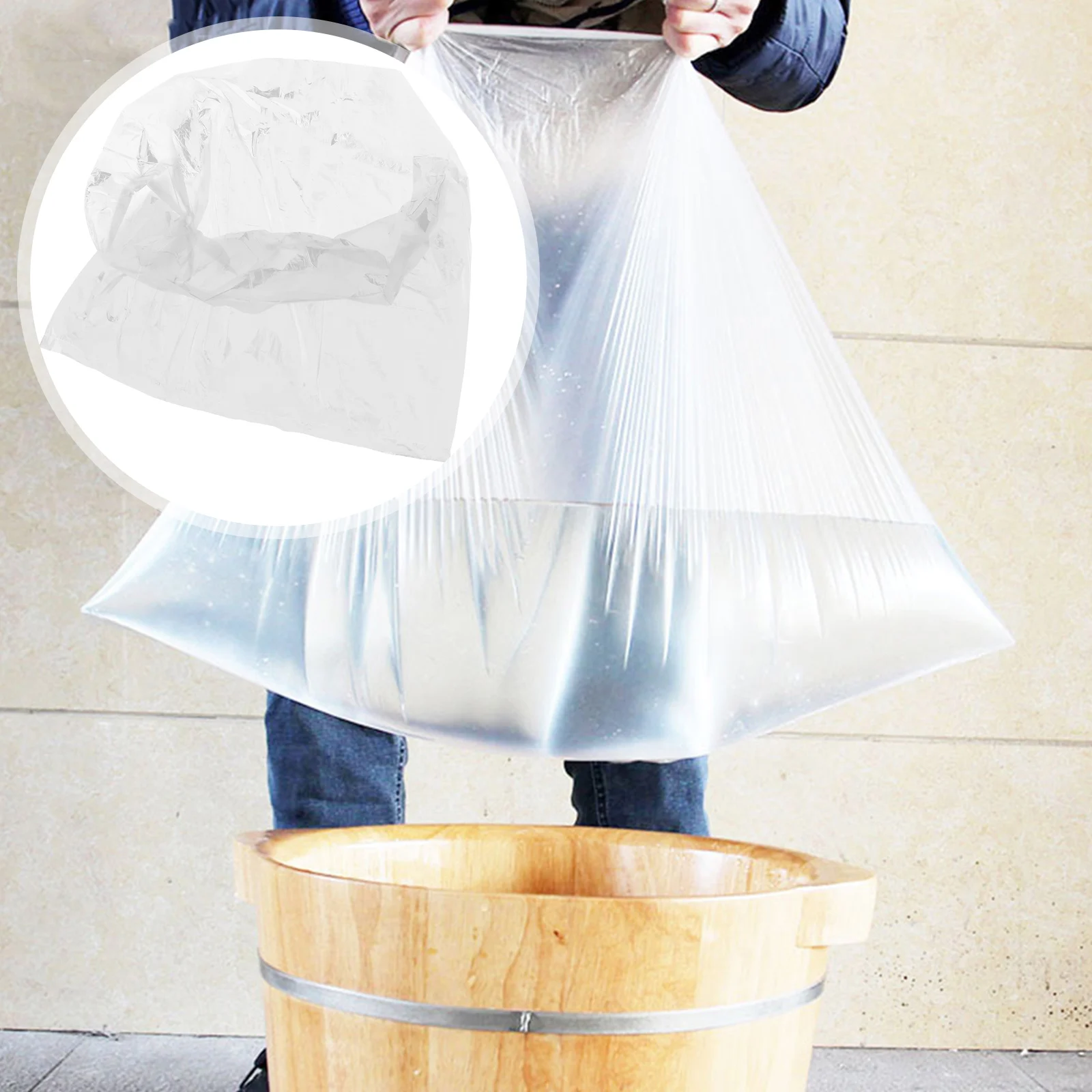 80pcs Pe 목욕 가방 홈 살롱 스파 65X55Cm 300 그람/팩 튼튼한 풋 케어 가방에 대 한 두꺼운 일회용 플라스틱 발 담그는 주머니