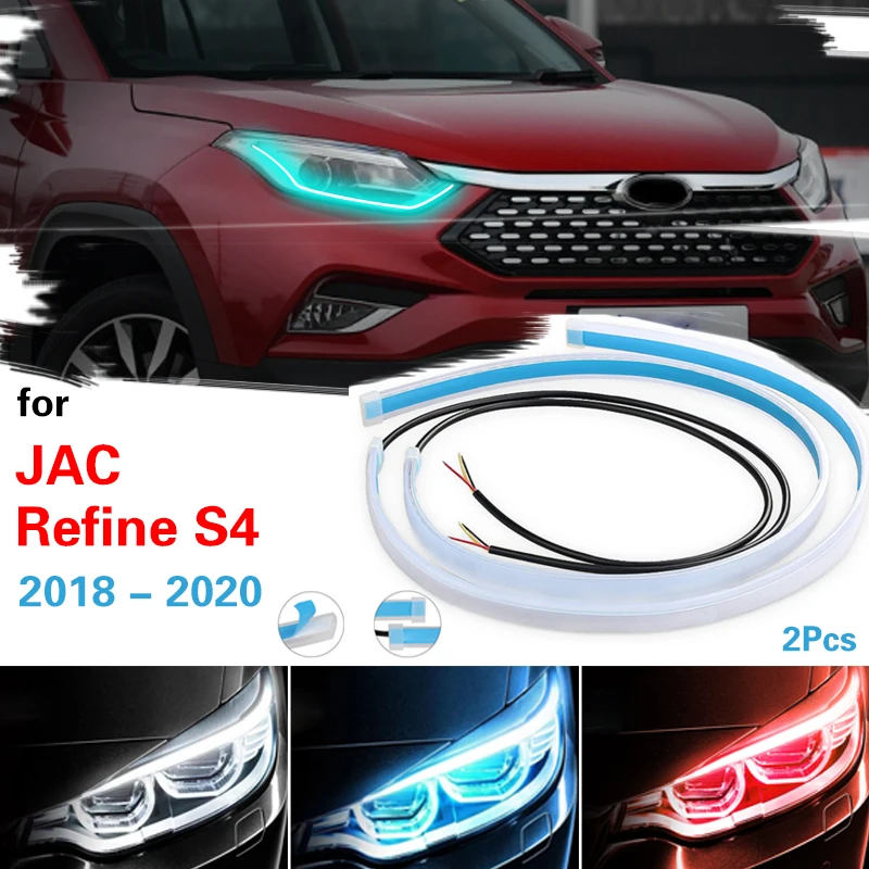 

2pcs Drl Cars LED Lighting Strip For JAC S4 2018-2020 Daytime Running Lights Flexible Waterproof Strips Light 12V Auto Headlight