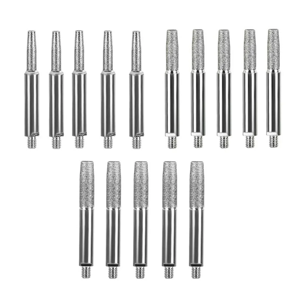 

5pcs Diamond Coated Cylindrical Burr Chainsaw Sharpener 4/4.8/5.5mm Grinding Head For Hand Crank Chainsaw Chain Sharpening Jig