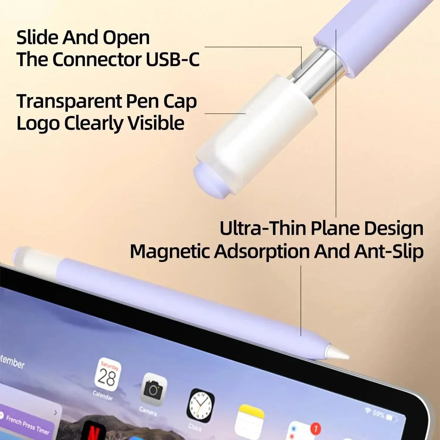 Silicone Protective Case for Apple Pencil 3rd Gen USB-C Non-slip Soft Skin Sleeve Cover for IPad Pro Pen 3rd Stylus Accessories