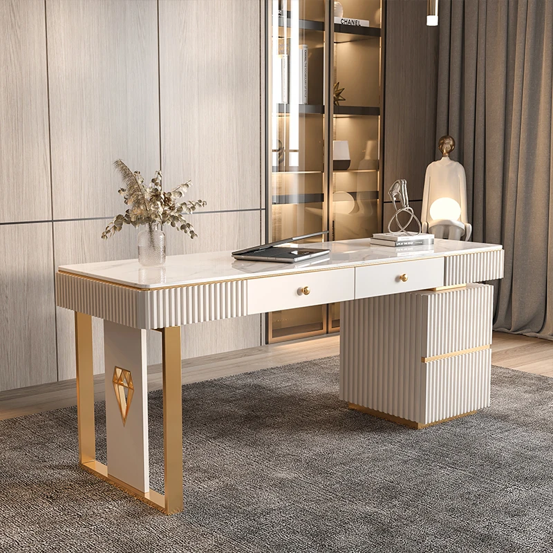 

Storage Luxury Office Desks With Drawers Shelf Standing Table Computer Desks Home Bedroom Mesas De Escritorio Office Furniture