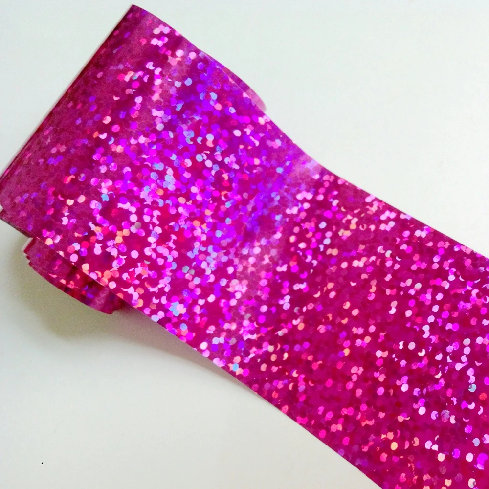 

100cm Holographic Pink Nail Foil For Gluing Laser Beads Transfer Sticker DIY Manicure Decals Tips