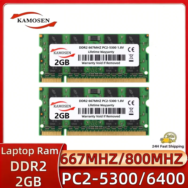 DDR2 2GB RAM 800Mhz/667Mhz PC2-6400/PC2-5300 for Laptop Memory