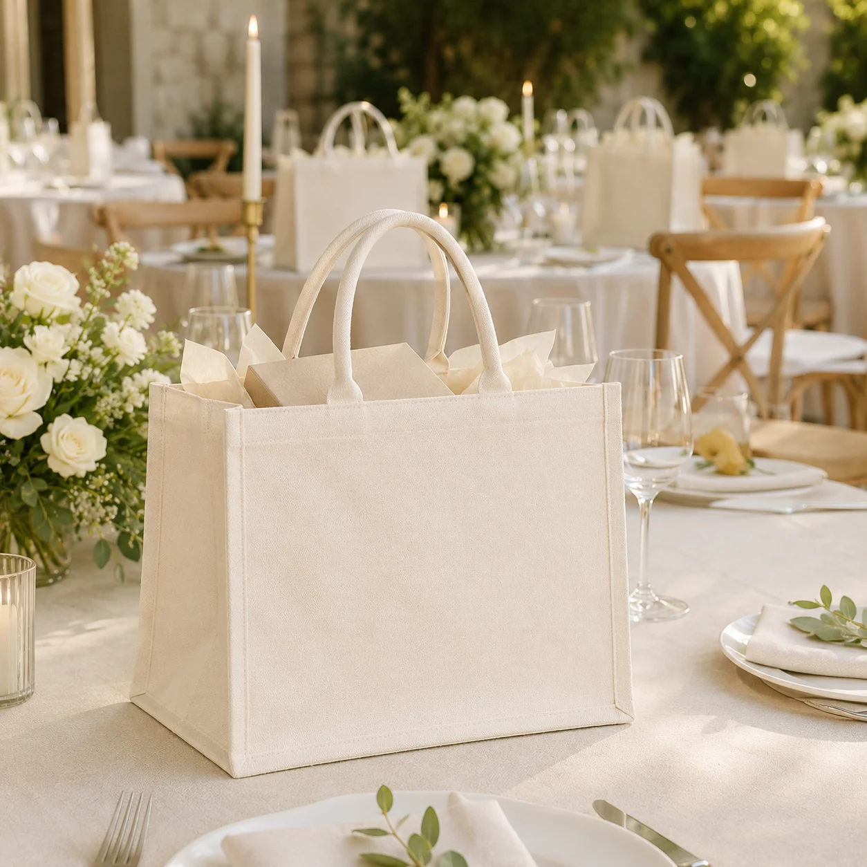 Custom 14ps Wedding Tote Bag Personalized Name Logo Large Canvas Shopper Bridesmaid Gift Bridal Party Favor Reusable Carry Bag