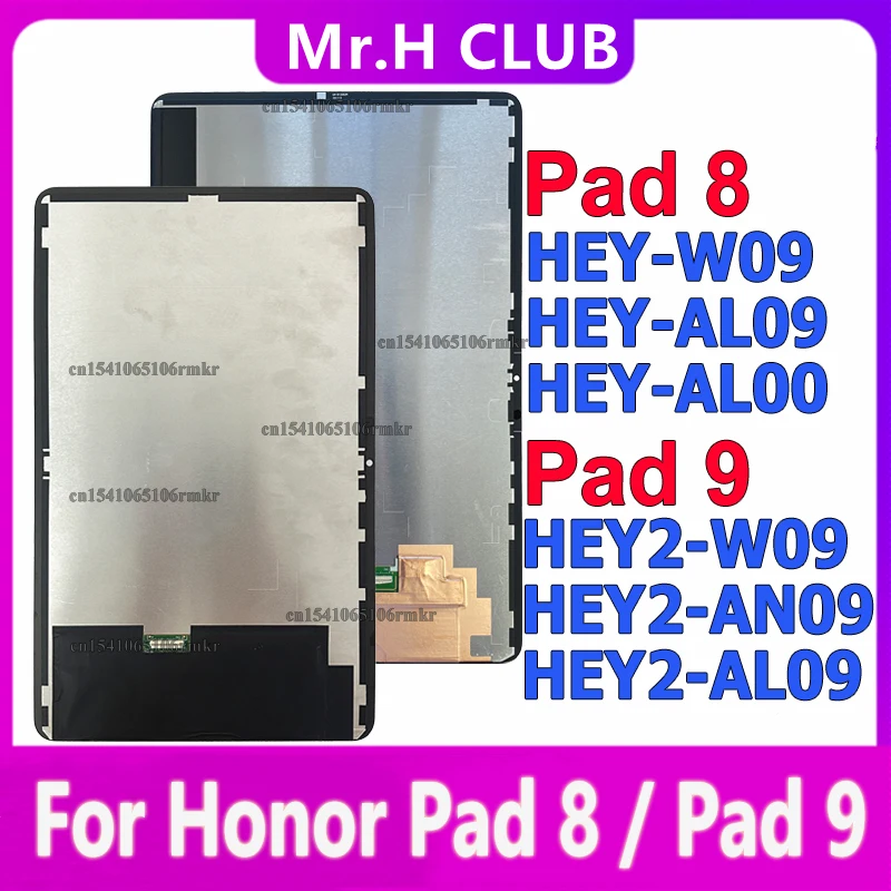 For Honor Pad 8 HEY Display HEY-W09/AN09 Touch Screen Tablet Repair For Honor Pad 9 HEY2 LCD HEY2-W09 HEY2-AN09/AL09 Replacement