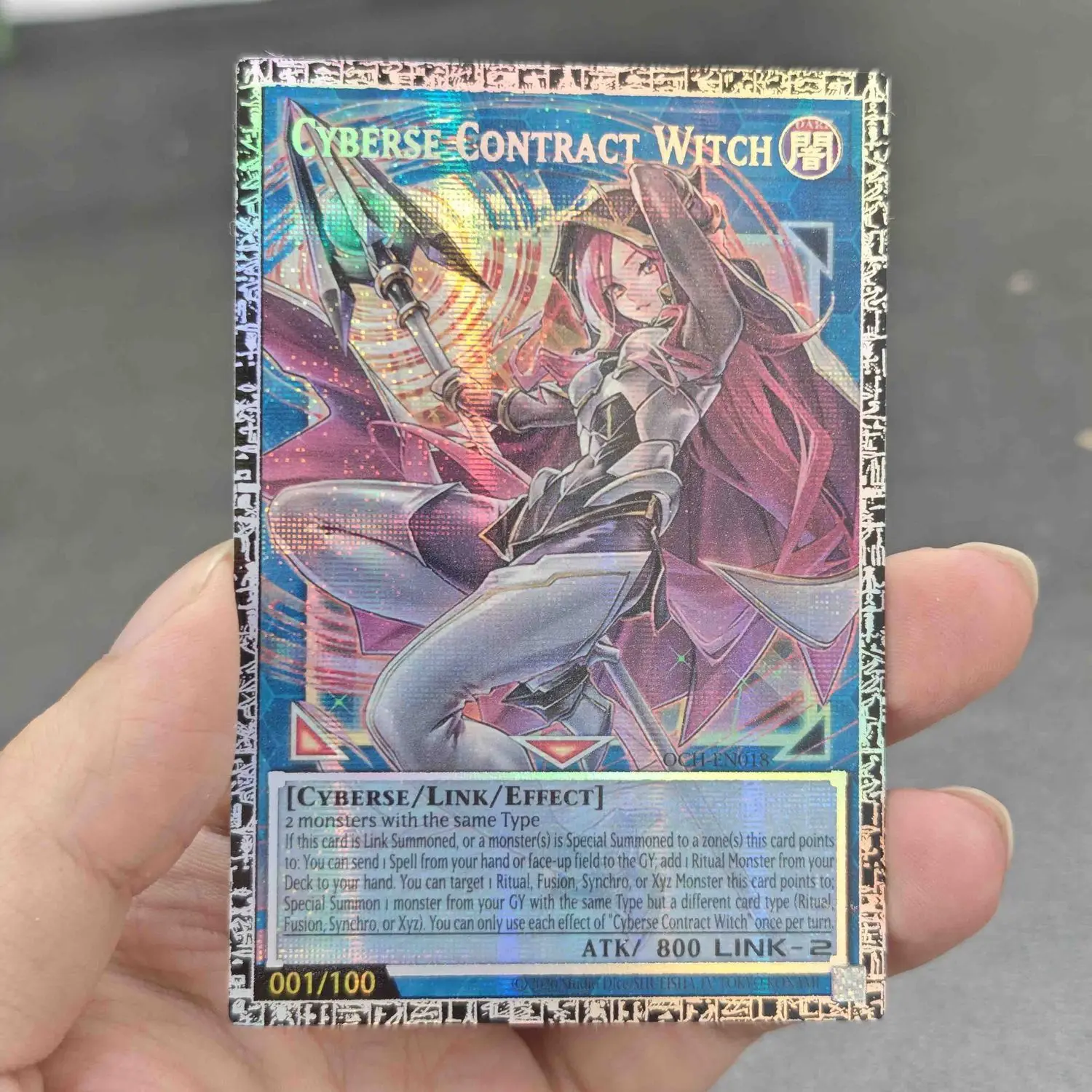 Englische Version Yu-Gi-Oh! Diy Cyberse Contract Witch GMR-OF Limited Edition Card Pser Out of Frame LOCH Faltbare Flash-Karte als Geschenk