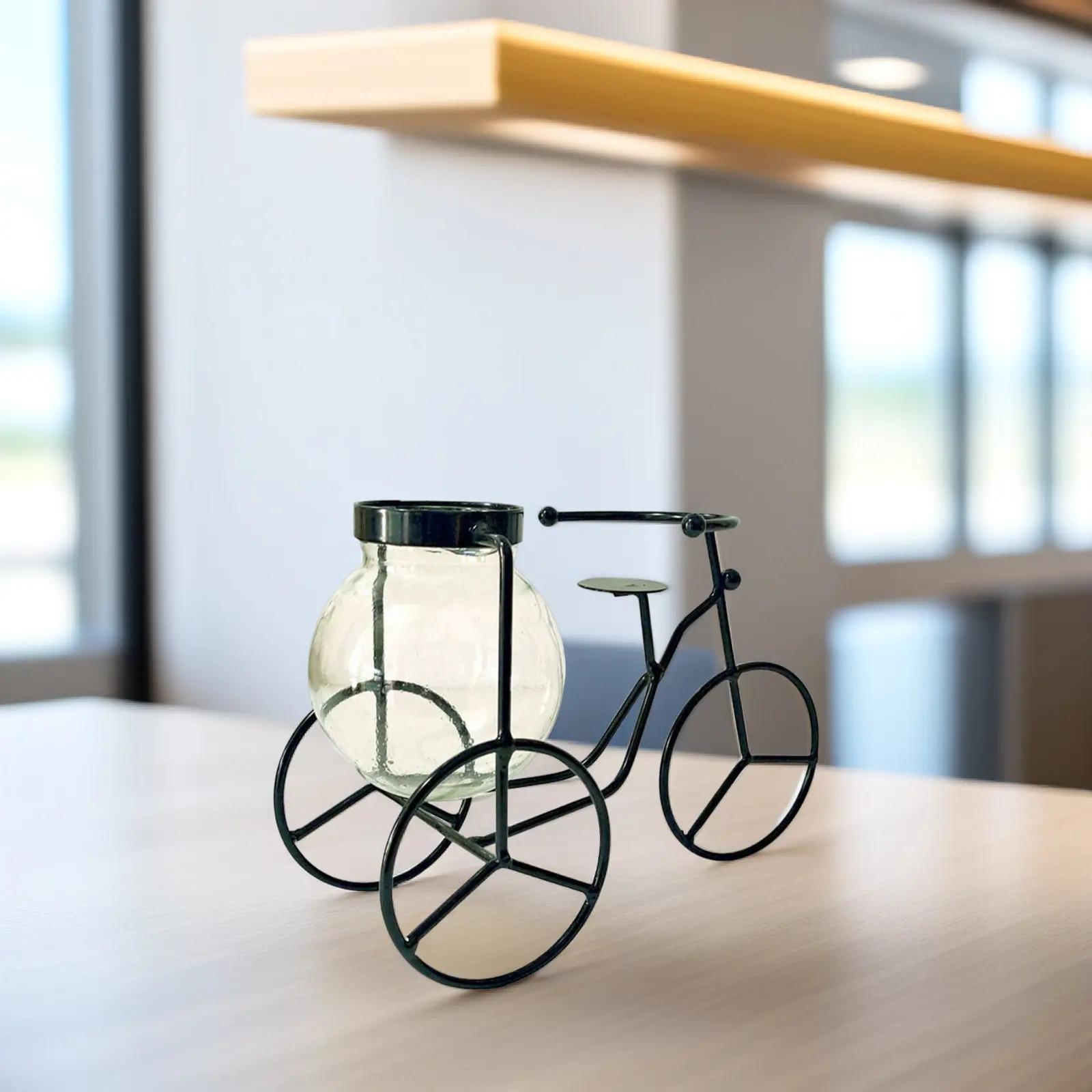 1Pcs Bicycle Shaped Flowerpot Creative Iron Art Black Decorative Plant Container Home Office Garden Decoration Nordic Style