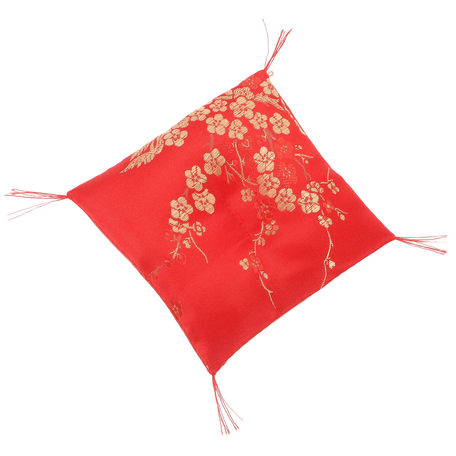 Decorative Ceramic Fortune Cat Bottom Cushion Soft Square Floral Pattern Pad Prosperity Cat Home Decor Non Slip Washable