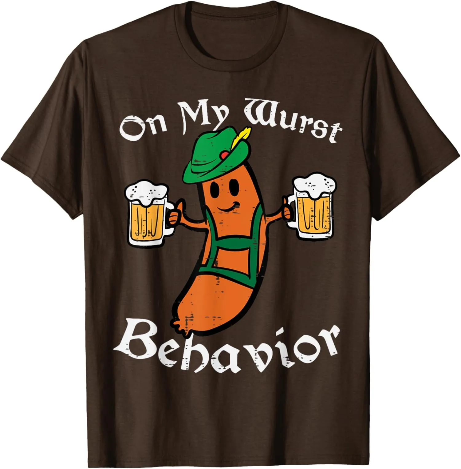 Oktoberfest On My Wurst Behavior Funny German Unisex T-Shirt
