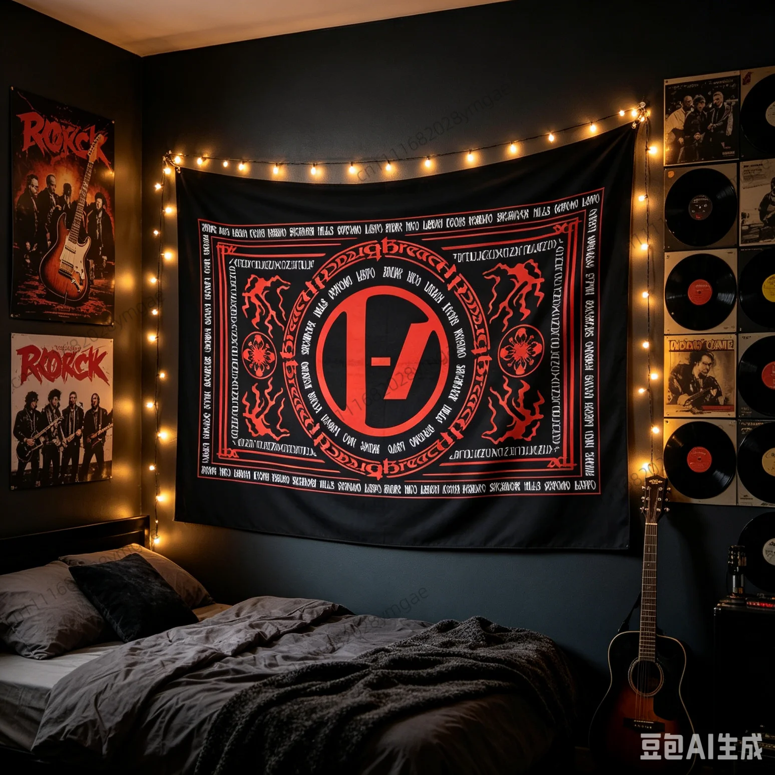 Unique Poster Tapestry T-Twenty One Pilot Band Flags Wall Hanging Tapestries Aesthetic Bedroom Background Cloth Fan Banner Decor