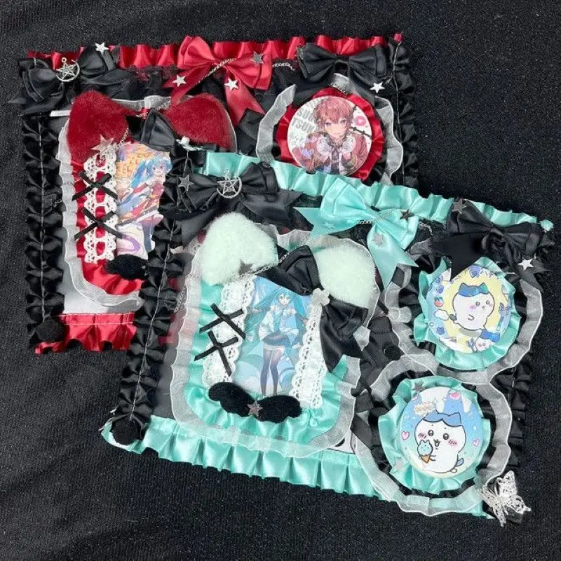 ita bag accessories lace ribbon badge goods display,cute Cat ears Ita bag Decoration Merch Display Badge Holder