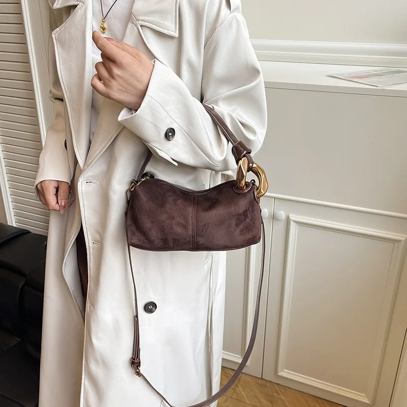 

Осенняя сумка-подушка 202, женская сумка через плечо с широким ремешком, винтажная сумка через плечо, нишевая сумка «день-ночь», модная сумка-слинг ​