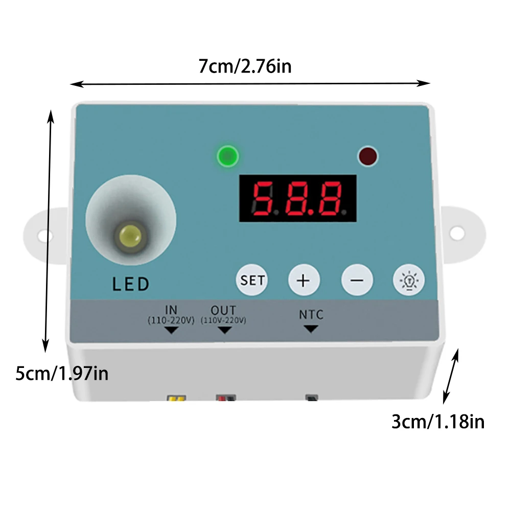 지능형 LED 디지털 디스플레이 완전 자동 온도 컨트롤러, 인큐베이터 AC 110-220V 온도조절기 스위치