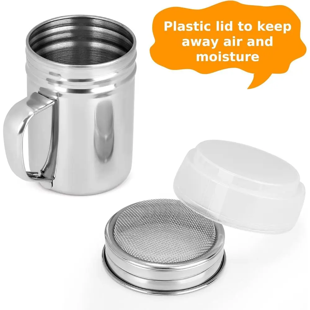 6 Oz Double Pack Stainless Steel Sugar & Cinnamon Shakers for Coffee Bar