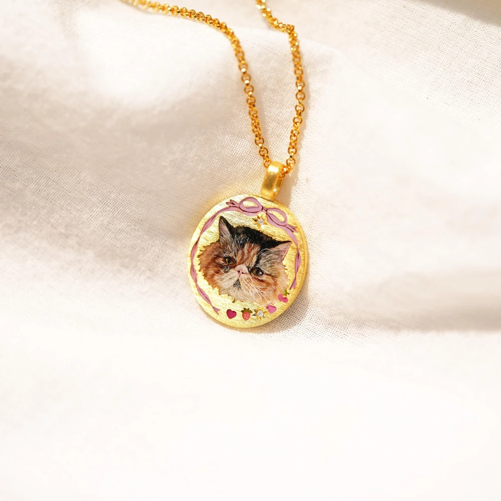 Neue einfache und beliebte DIY-Anhänger-Halsketten mit niedlichen Tiermotiven (Katze und Hund) für Frauen – Detail 3