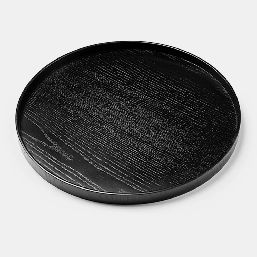 

Wood Round Food Tray Simple Practical Wood Serving Tray for Restaurant Home Snack Dessert Display Breakfast Plate
