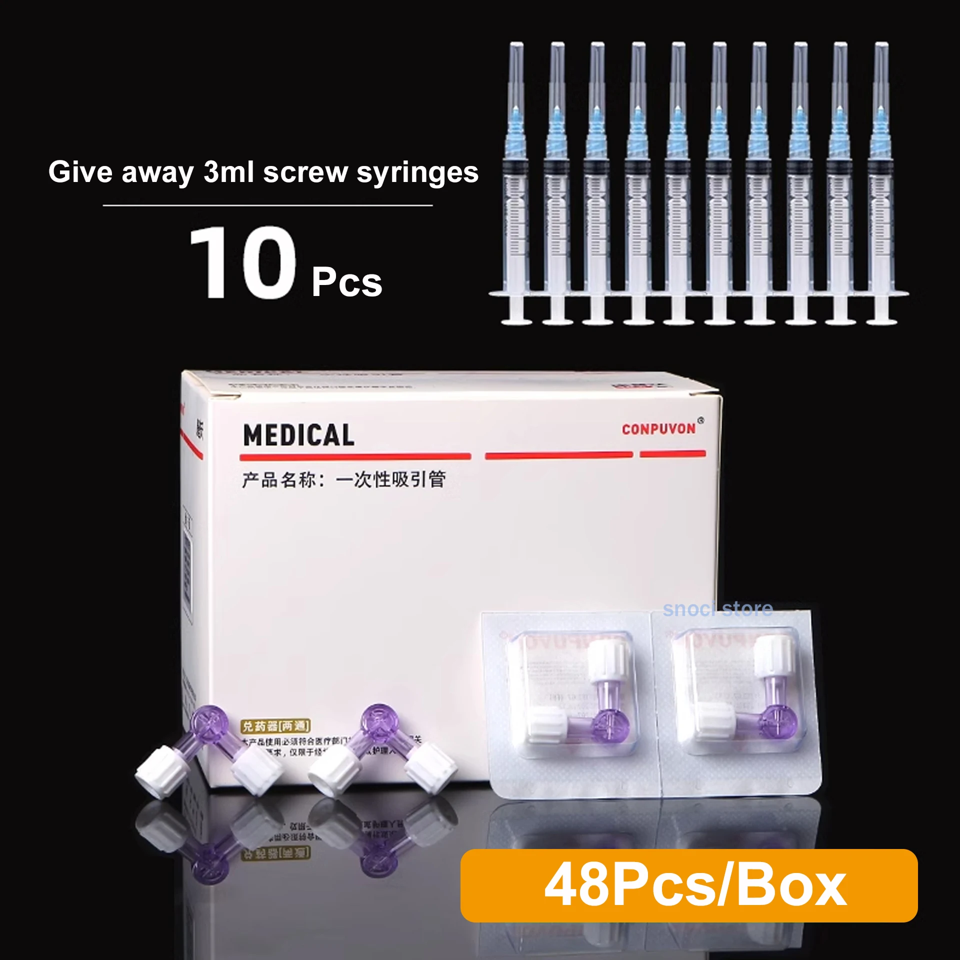 

48 шт. пластиковый 2-ходовой адаптер стопорного крана, одноразовый 2-ходовой разъем стопора, удлинительный клапан, двухходовой пробковый клапан со шприцом 3 мл, 10 шт.