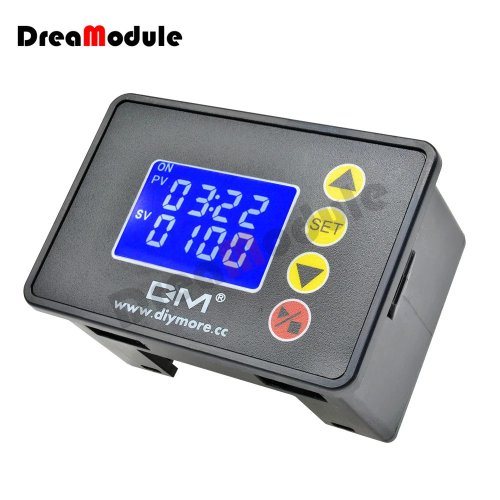 Controlador de tempo de microcomputador digital, relé de atraso, LED duplo, 37 polegadas, DC 12V, DC 24V, AC 110, 220V
