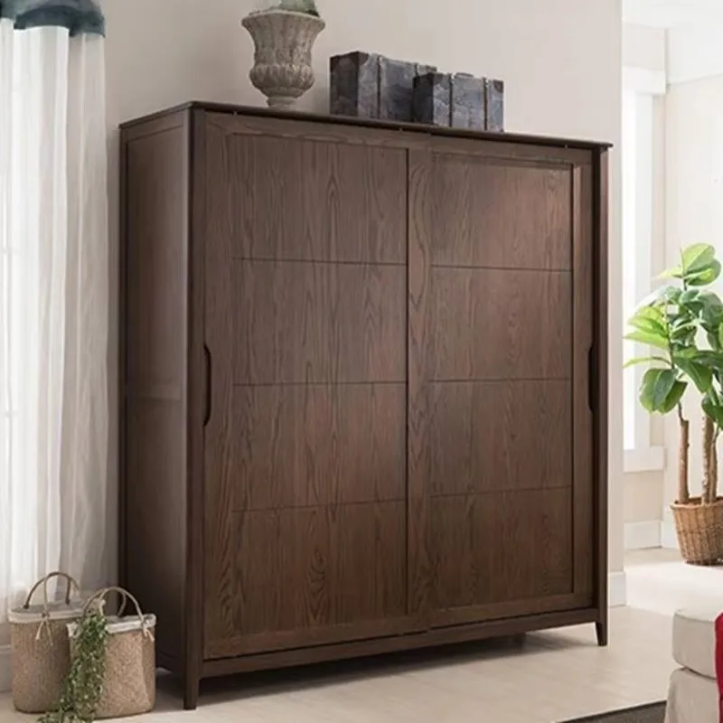 

Quiet Orgnizer Wood Wardrobes Luxury Aesthetic Wooden Bedroom Wardrobes Storage Sliding Door Guardarropa Bedroom Furniture