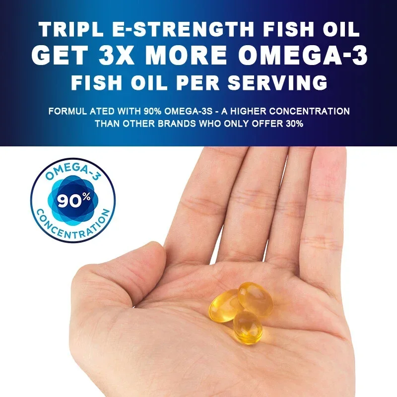 Omega 3 Fish Oil -  Support Brain Nervous System Good for Cardiovascular & Skin Health Antioxidant