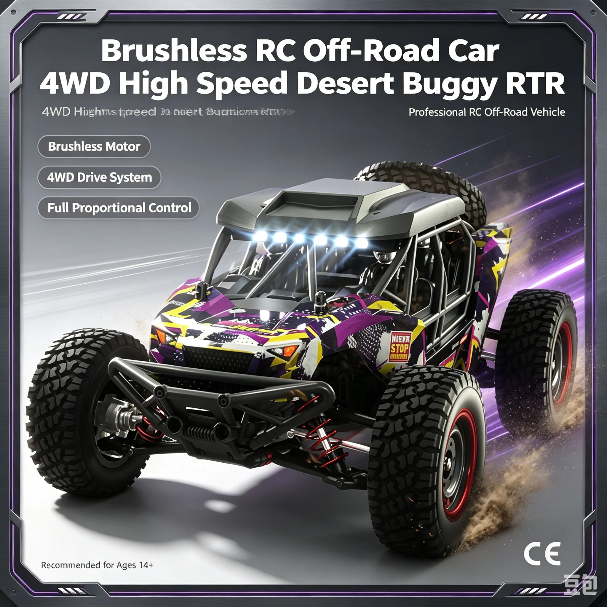 2026 Scy 16106pro 1/16 Full Scale 75km/H Brushless Rc Off-Road Vehicle 2.4g 4wd Drift Toy Boy Party Gift Christmas Boy Gift