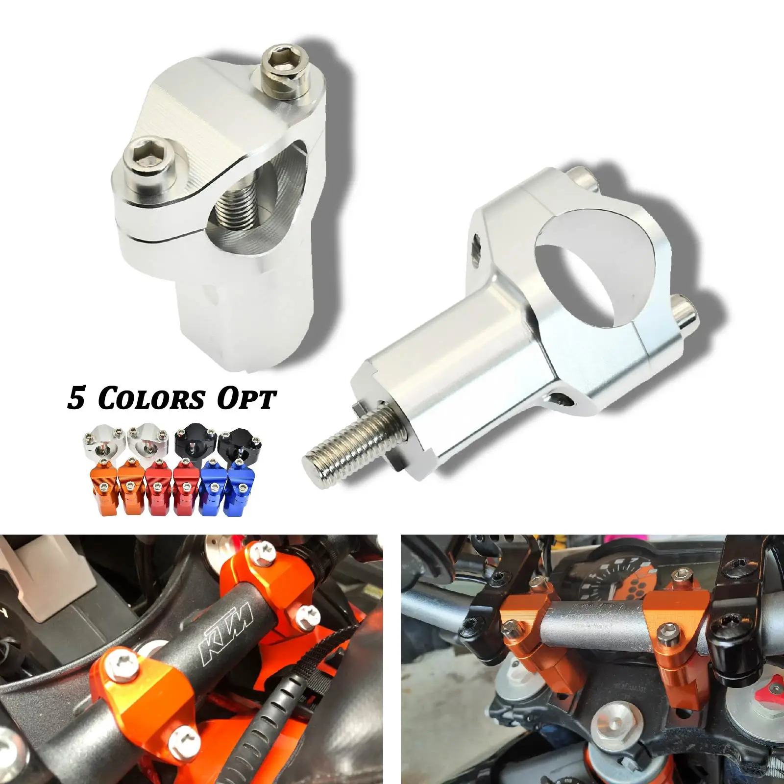 

Motorcycle 55mm Handlebar Riser Bar Clamp Mount For KTM 125-500 XCW/EXC/EXCF 2016-2023 For Husqvarna 125-501 TE/FE 2016-2023