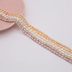 Top Natural Freshwater Pearl Rice Beads Loose Pearls Bead for DIY Charm Bracelet Necklace Jewelry Accessories Making 3.8-4.2mm