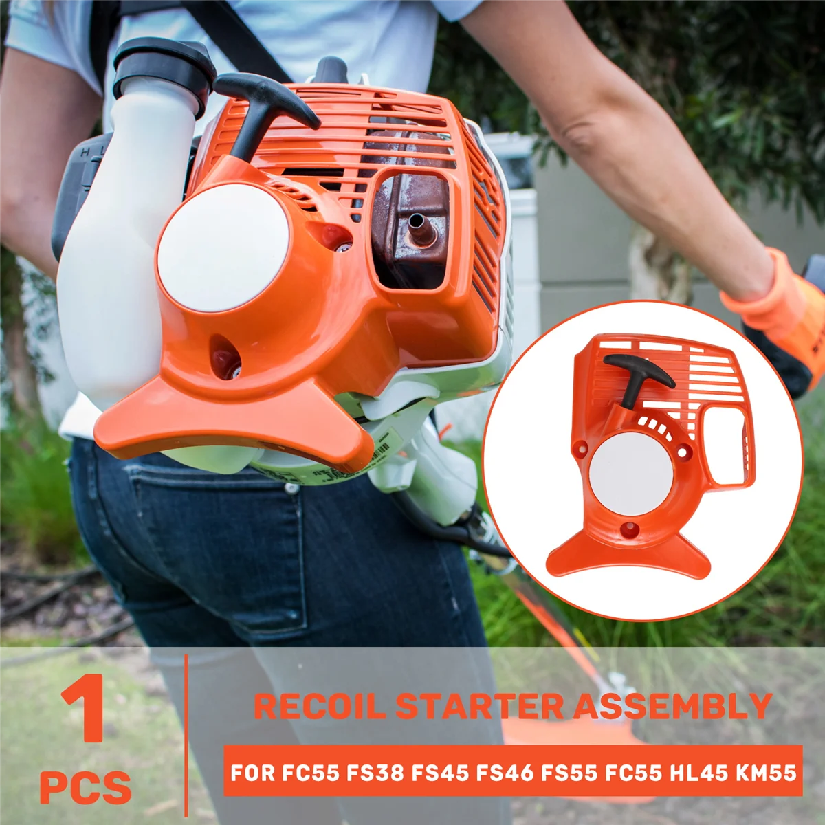 A03V بادئ حركة ارتدادي آسى ل Stihl FC55 FS38 FS45 FS46 FS55 FC55 HL45 KM55 قادين سحب الترجيع بداية 4140 190 4009