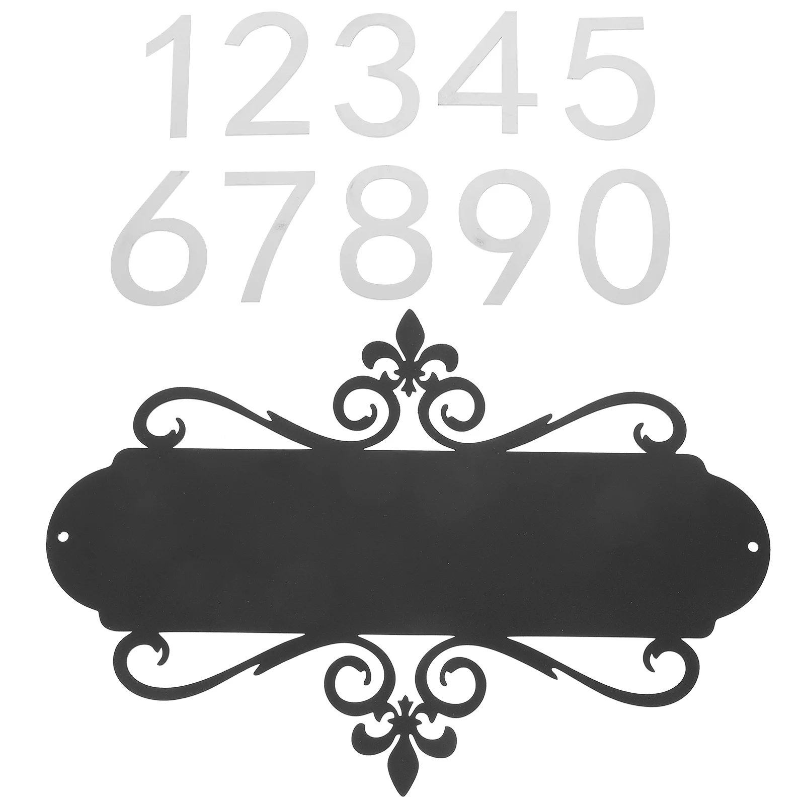 

1 Set Of Family Address Plaque Iron Wall Number Sign Smooth No Burr Modern Style For House Door Garage Office Mailbox Hotel