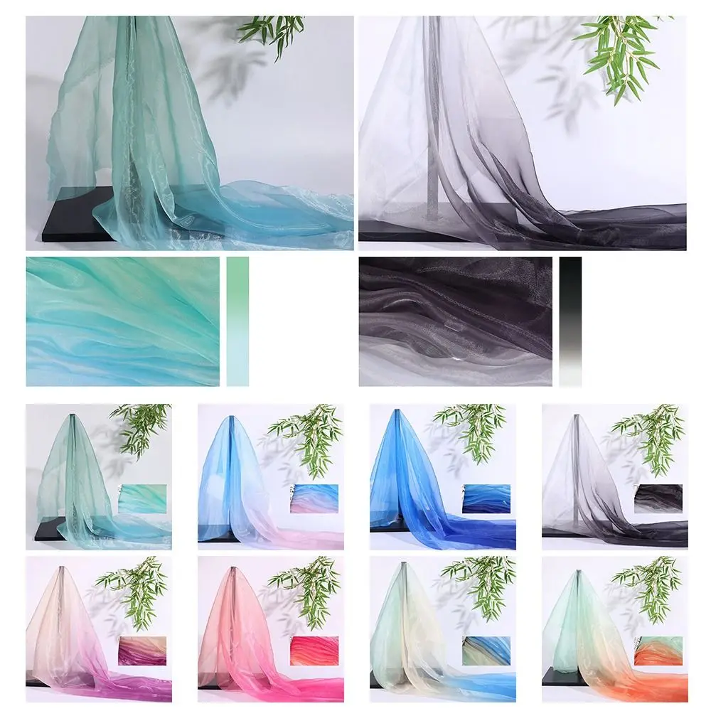 

1 Yard/Width 140cm Organza Fabric Transparent Texture Transition Color Gradient Fabric Mesh Fabric Colorful Gradient