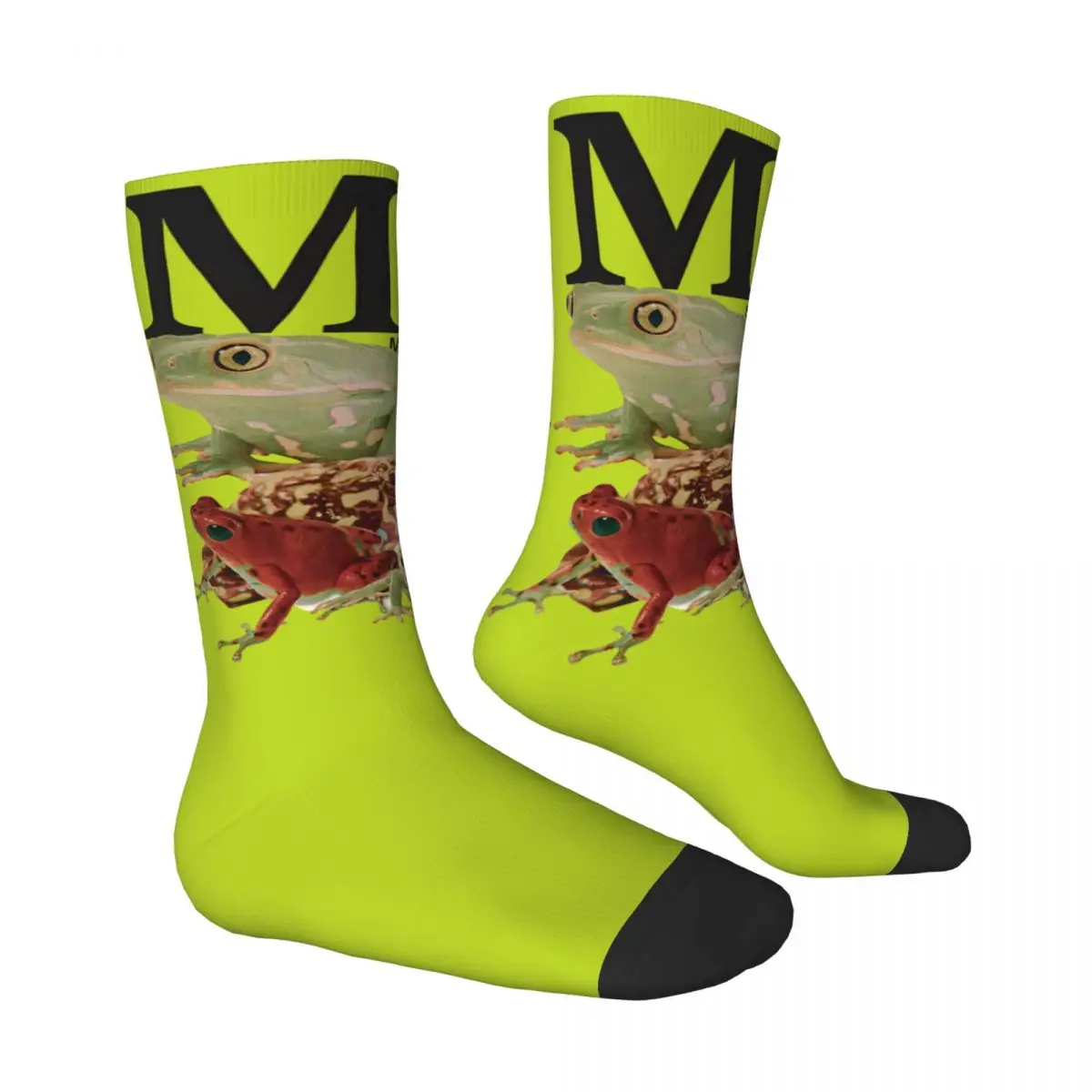 MILF-Bas d'amant de grenouille pour hommes, chaussettes coordonnantes pour couple, chaussettes douces moyennes, chaussettes vintage, graphique I Love Frogs, extérieur, automne