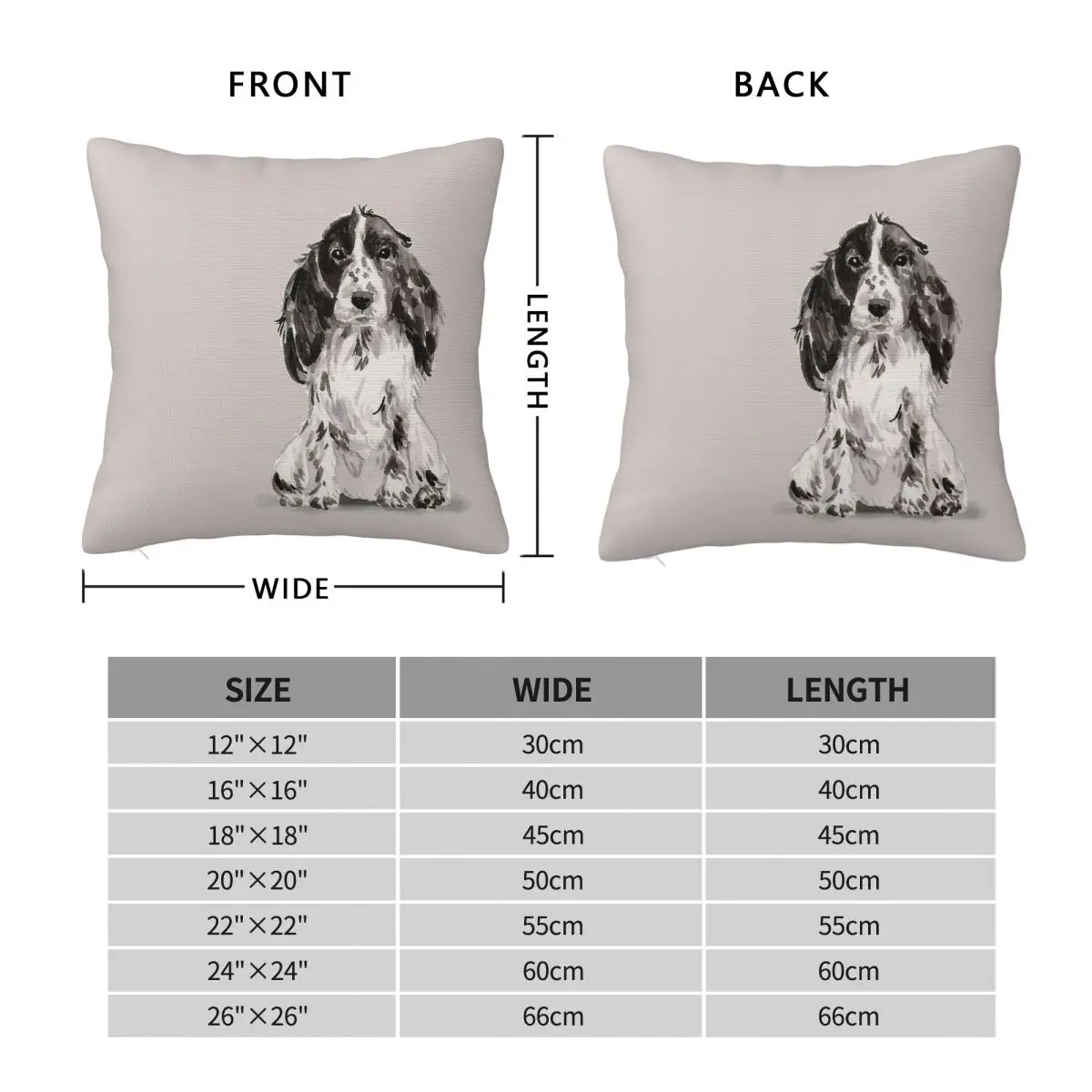 English Cocker Spaniel Pillowcase Polyester Linen Velvet Printed Zip Decor Pillow Case Car Cushion Cover 18