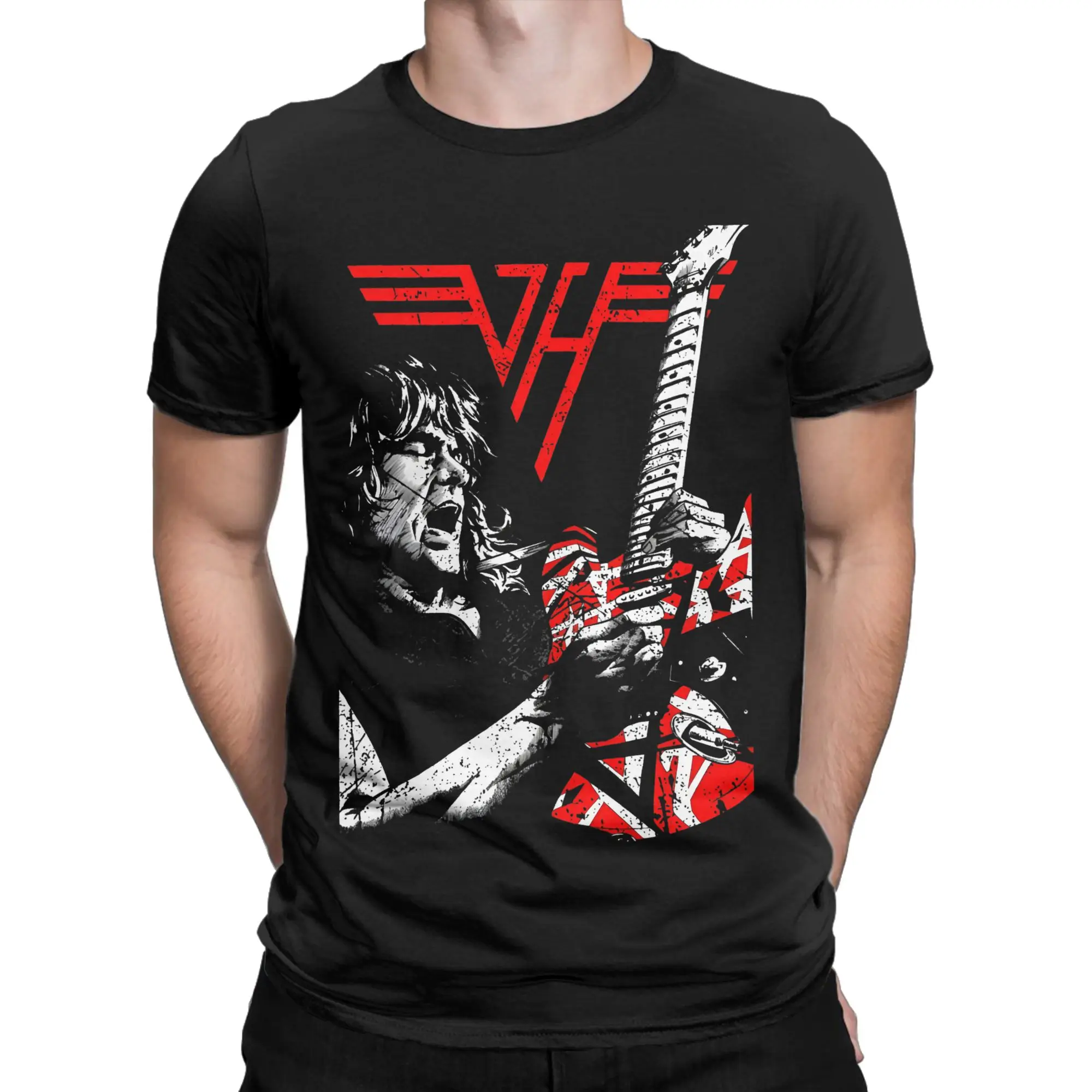 Eddie Van Halen T Shirt Man  Vintage T Shirts Summer O Neck Hipster Tee Shirt Hot Sale Oversized Clothing