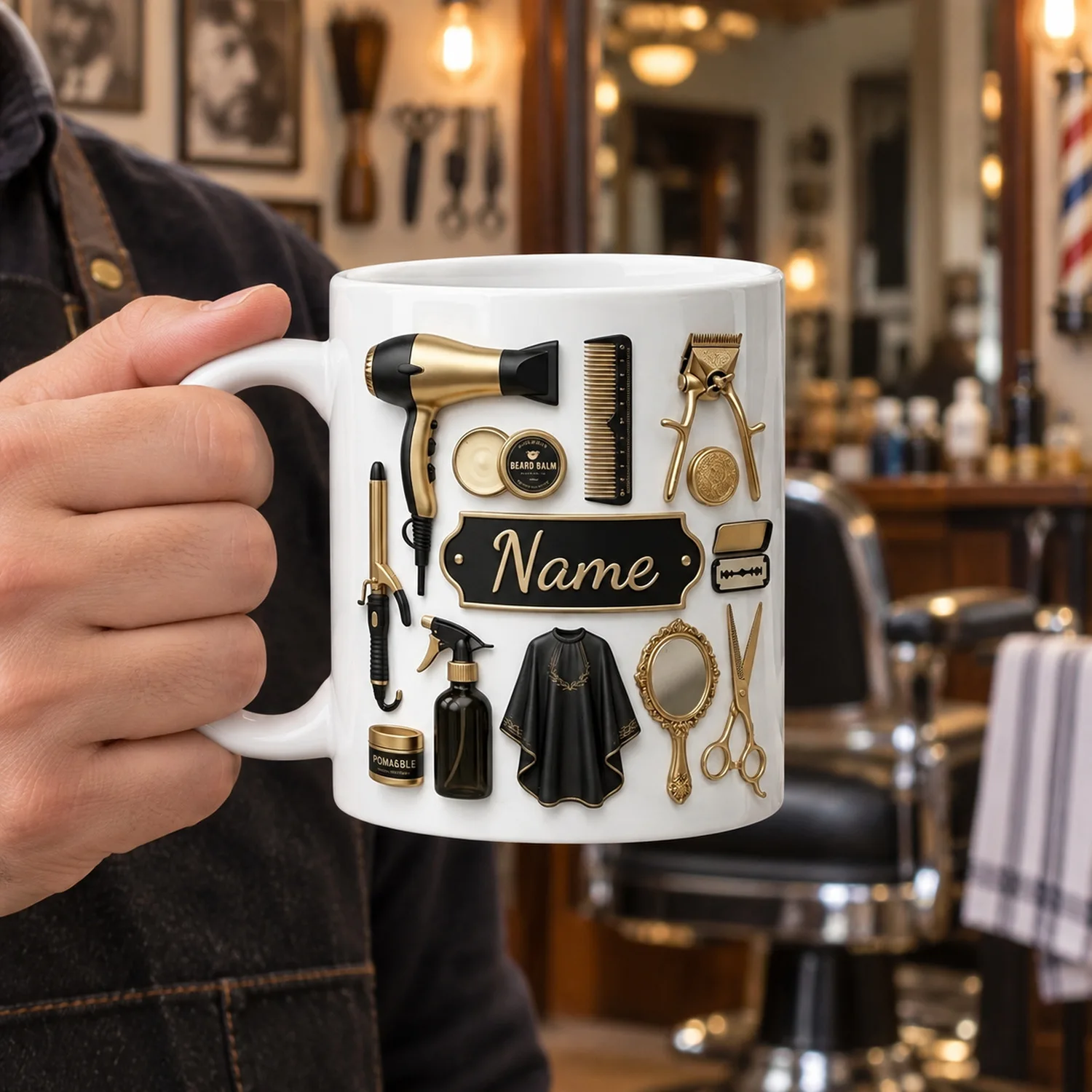 แก้วกาแฟลายช่างตัดผมสั่งทำพิเศ - Coffee Tea Name บทวิจารณ์และราคา