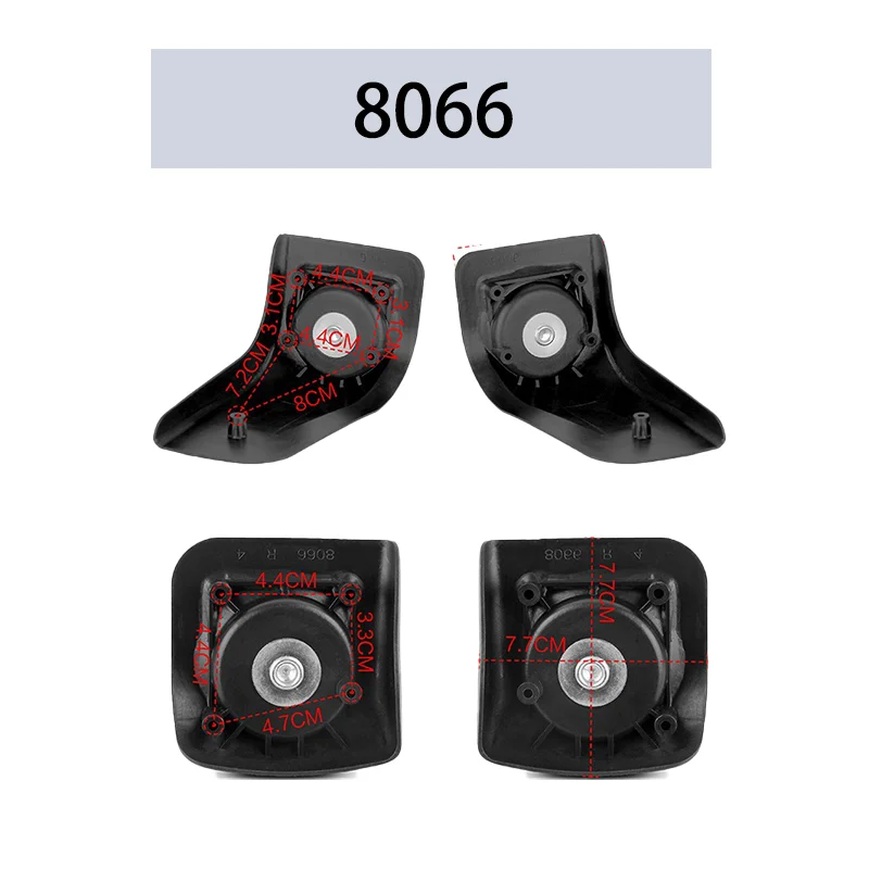 For DANNYBEAR -8066 Universal Luggage Wheel Replacement Kit Heavy Duty Luggage Wheels 2/4PCS Repair Parts 360° Spinner