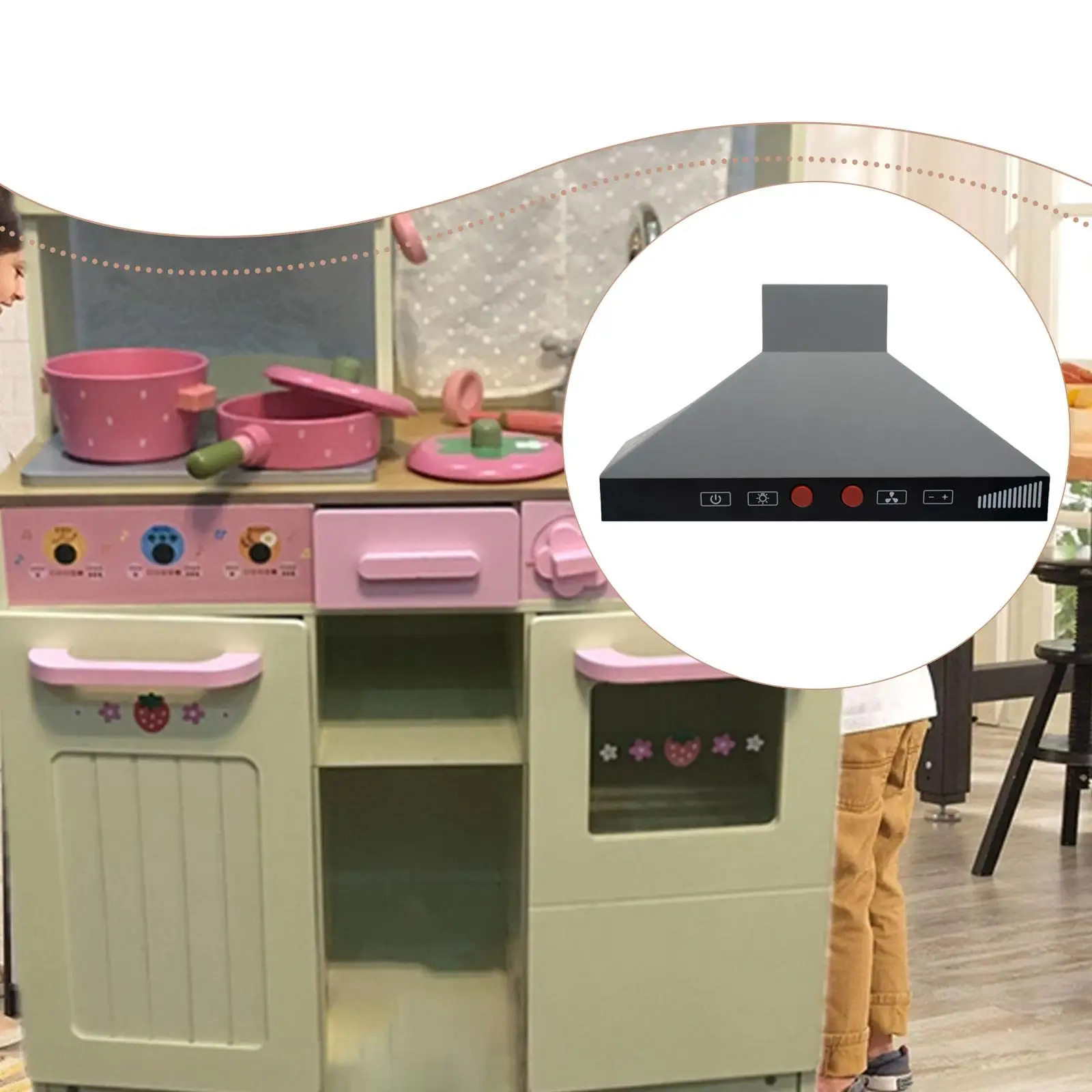 Kids Kitchen Range Hood Interactive Realistic Learning Toy Cooking Accessories