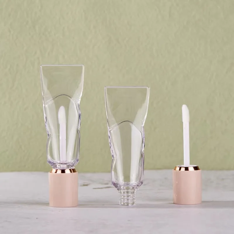 50개입 새 치약 디자인 4ML 빈 립글로스 병 메이크업 라운드 화이트 오렌지 캡 플라스틱 메이크업 립 틴트 튜브 포장