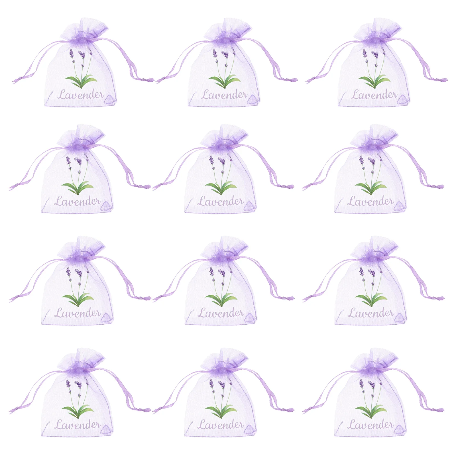 20 Pcs Lavender Bag Small Flower Drawstring Spice Sachets Bags Packing Dried Container Empty Gauze Fragrance Pouch