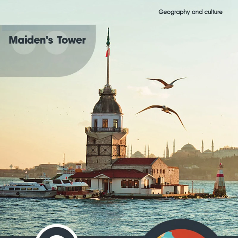 Turchia Istanbul Girl Tower Architecture Modello di mattoni - Costruzioni con vista stradale assemblato Giocattolo regalo per età superiore ai 10 anni