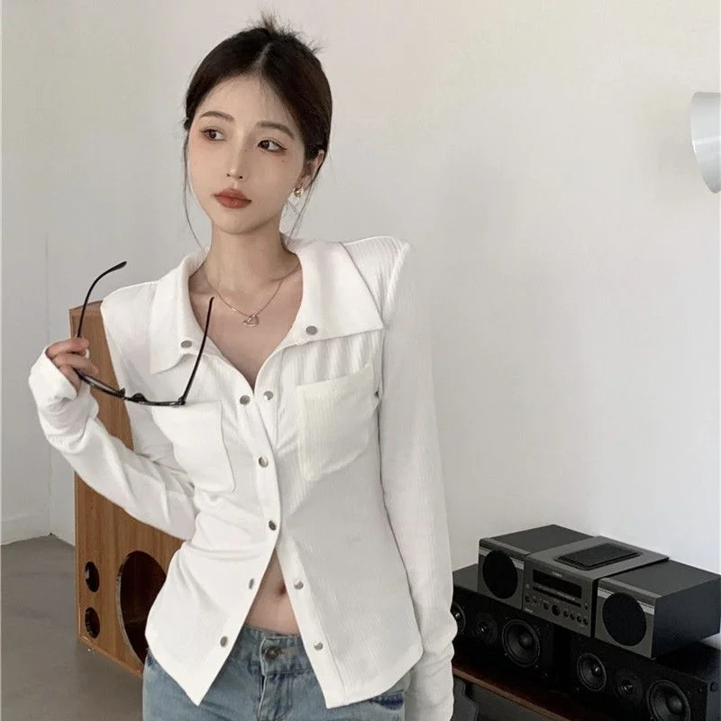 2026 Spring and Summer Fashion New Women's Elegant Design Shirt Single Breasted Collar Long Sleeved Temperament Top