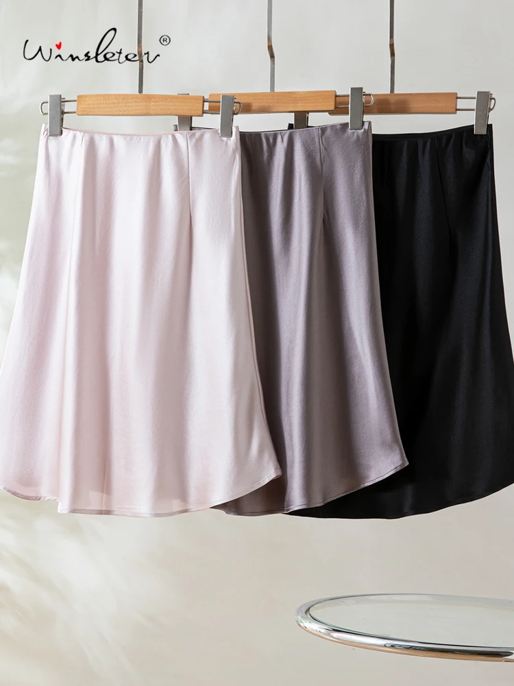

Элегантная юбка Winsleter из 100% натурального шелка, с эластичной высокой талией, однотонная, женская, в стиле ретро, фасон «труба», новинка лета 2026, B63606CC