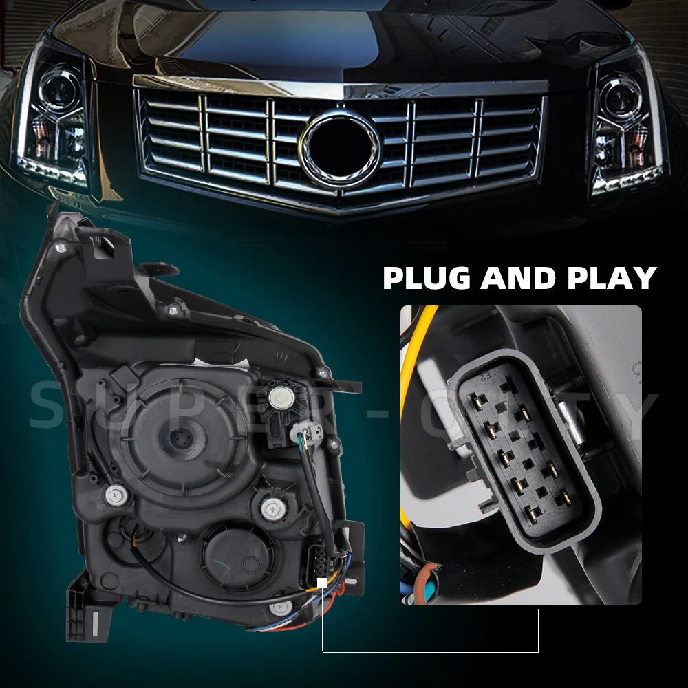 Car Lights For Cadillac SRX 2010-2014  LED Headlight Modification Upgrade DRL Dynamic Turn Signal Lamp Assembly