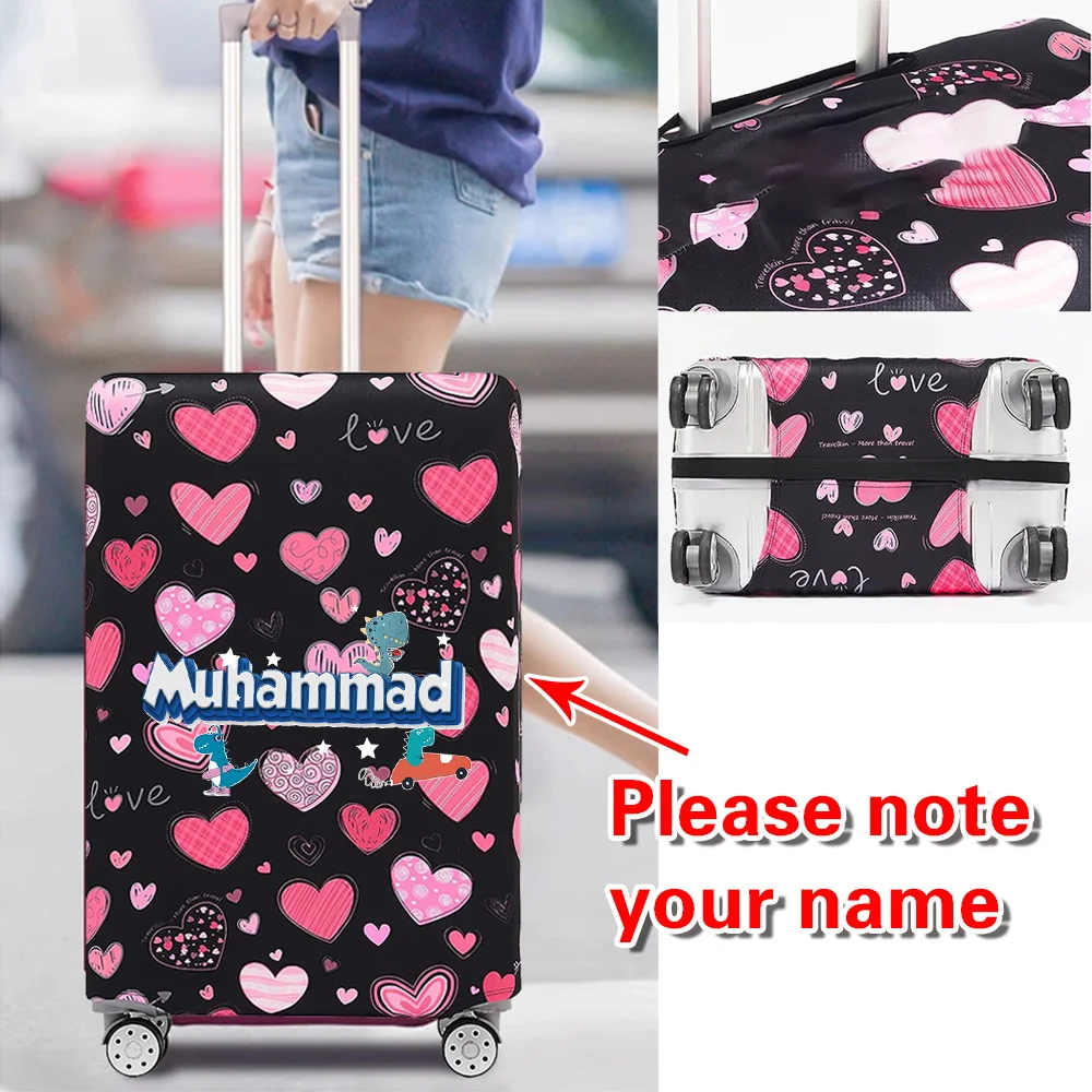 

Персонализированная крышка коробки на тележке с индивидуальным именем, износостойкие толстые эластичные чехлы для багажа, защита нескольких вариантов стиля